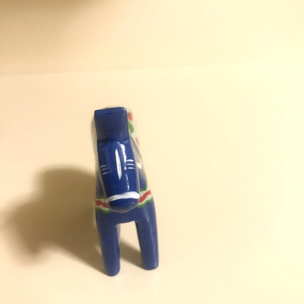 Vntage Akta Hemslojd Painted Swedish Dala Horse Wooden blue 10cm Authen… - Picture 6 of 9